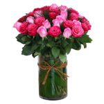 Buy/Send Lavish Pink Roses | flower market bangalore| Order Now at JuneFlowers.com