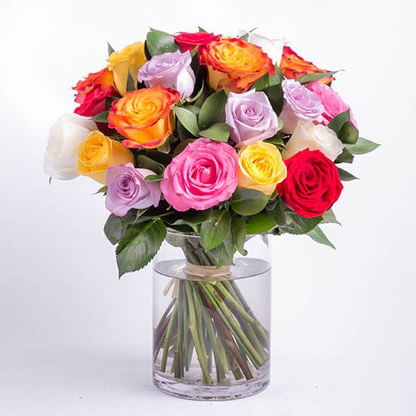 Lovely Mix Roses Send Mix Roses in Vase | Bouquet rose bouquet | June Flowers