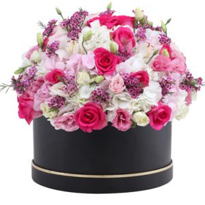 Buy Flowers in Mumbai | Box of Hydrangea and Rose Bouquet | Order Now at JF