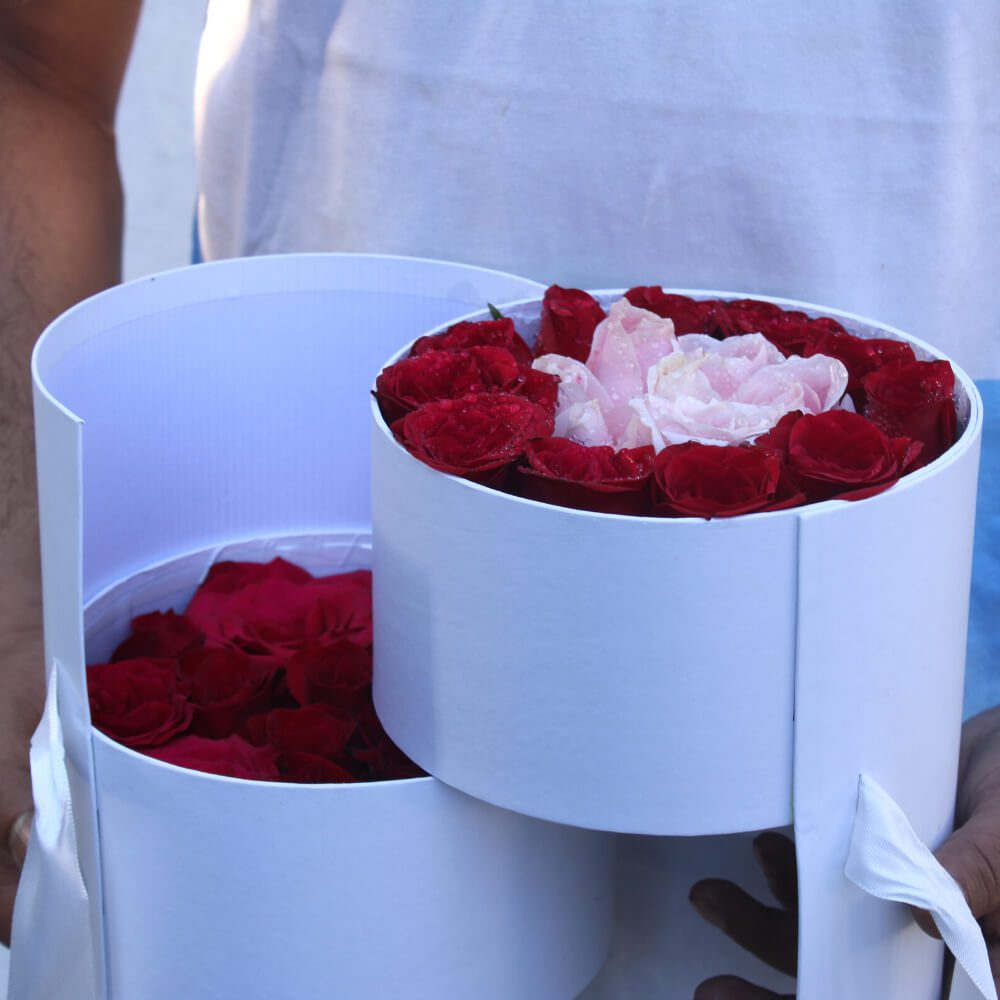 Round-Shape-Double-Close2 Double the Love - Send/Buy Valentines Day roses flowers Online