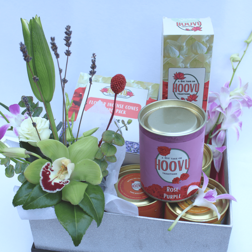 Holi Special Combo - Flower Gift Box delivery in Bangalore | Juneflowers.com