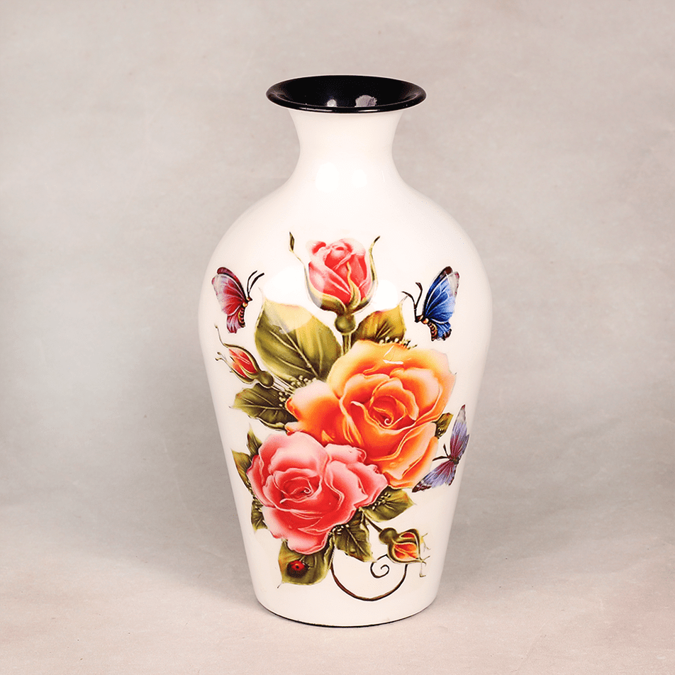 Floral Metallic Vase Floral Metallic Vase - Order Designer Metallic white Vase