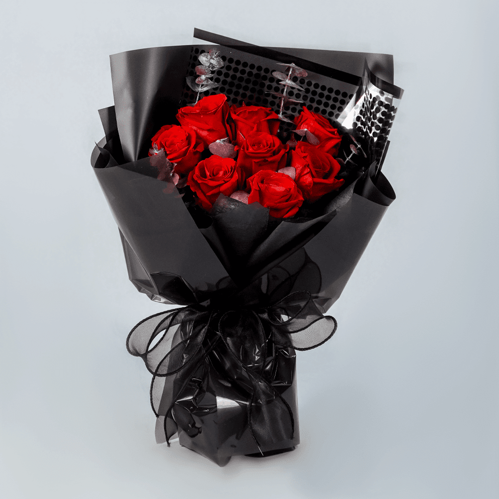 Love's Dark Love's Dark - Preserved Bouquet : Explore Preserved Roses in Bangalore | Order Now at June Flowers