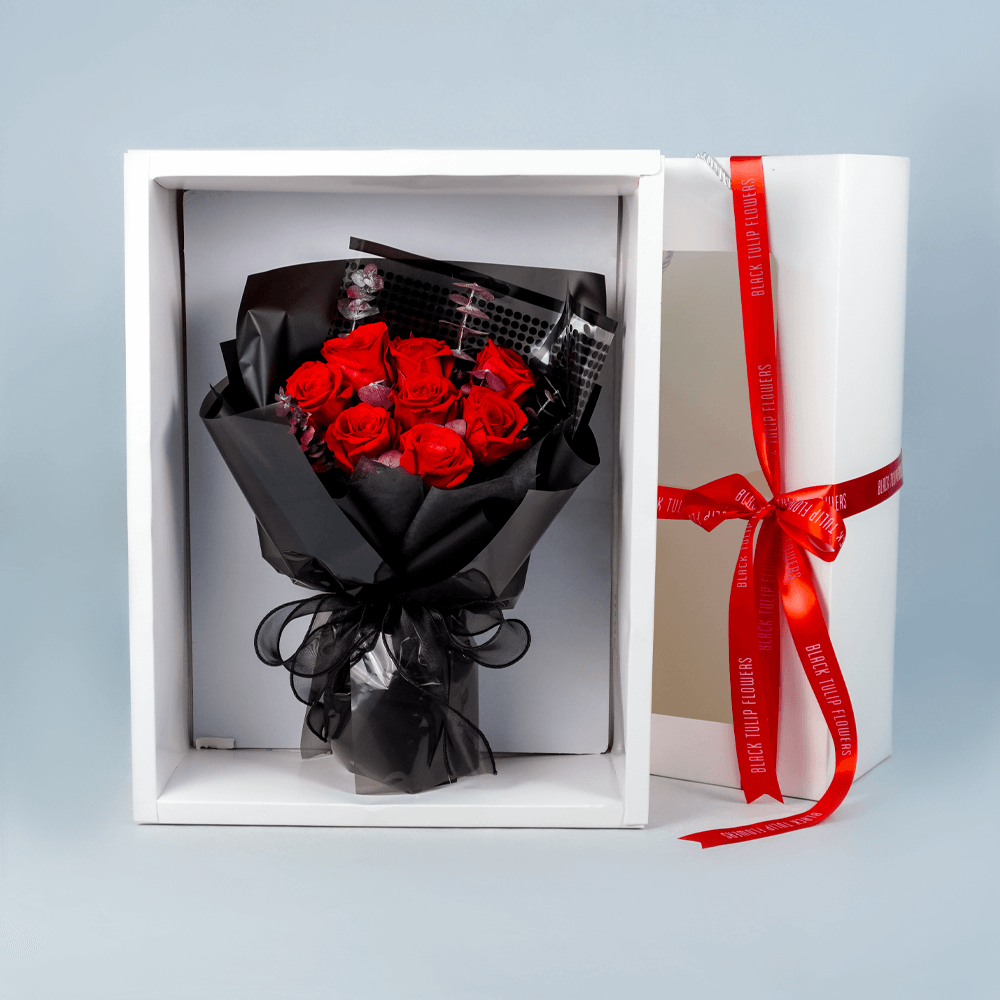 Love's Dark Love's Dark - Preserved Bouquet : Explore Preserved Roses in Bangalore | Order Now at June Flowers