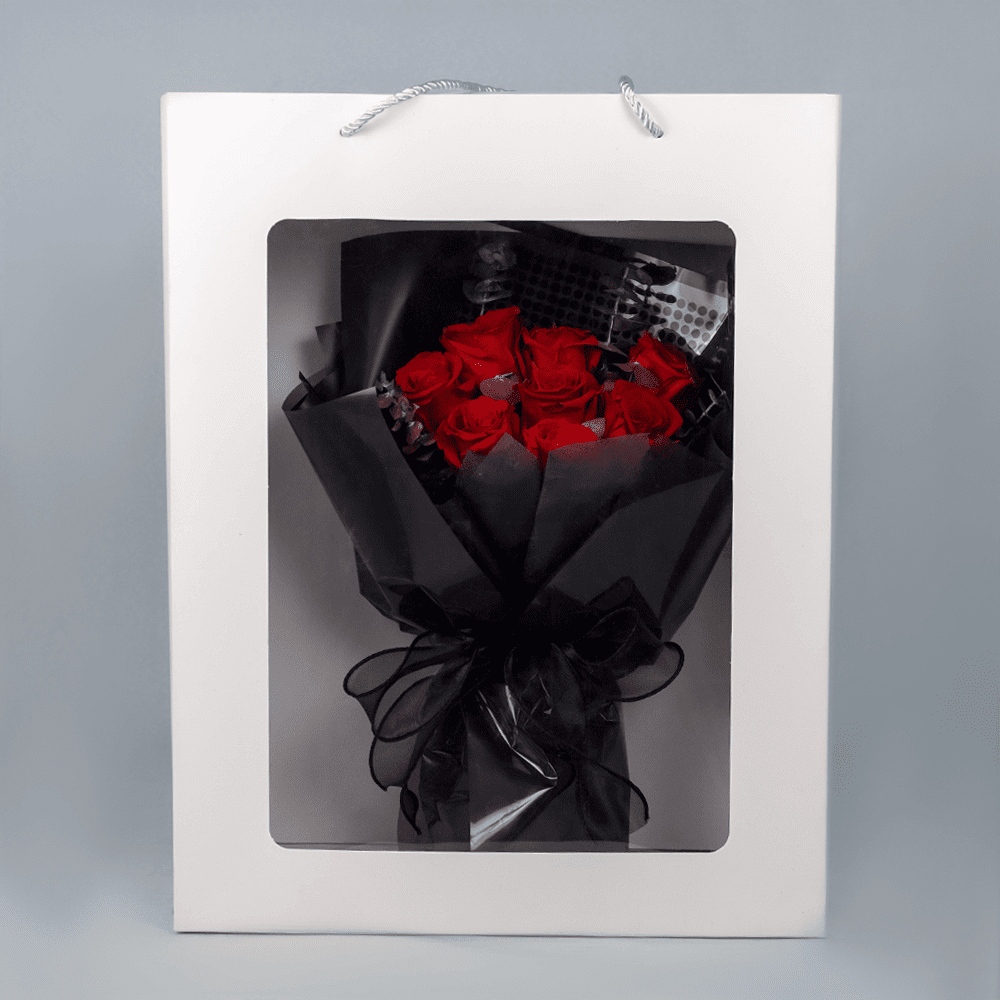 Love's Dark Love's Dark - Preserved Bouquet : Explore Preserved Roses in Bangalore | Order Now at June Flowers