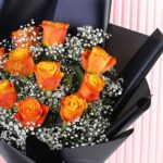 Golden Glow Black & Orange Roses2
