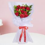 Scarlet Romance – 10 Red Roses Bouquet1