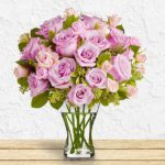 The Purple Roses with Vase